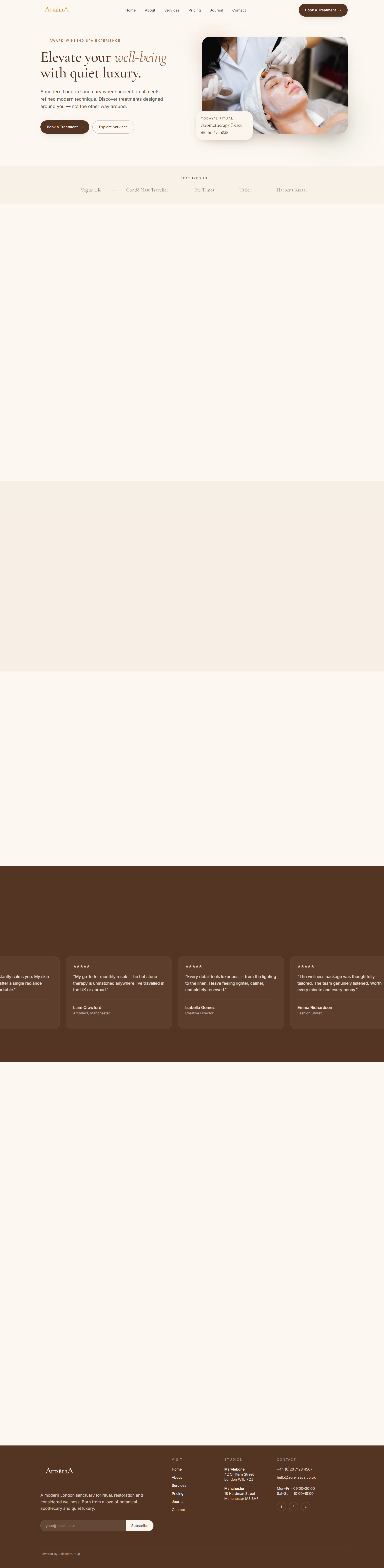 Aurelia Med Spa Website