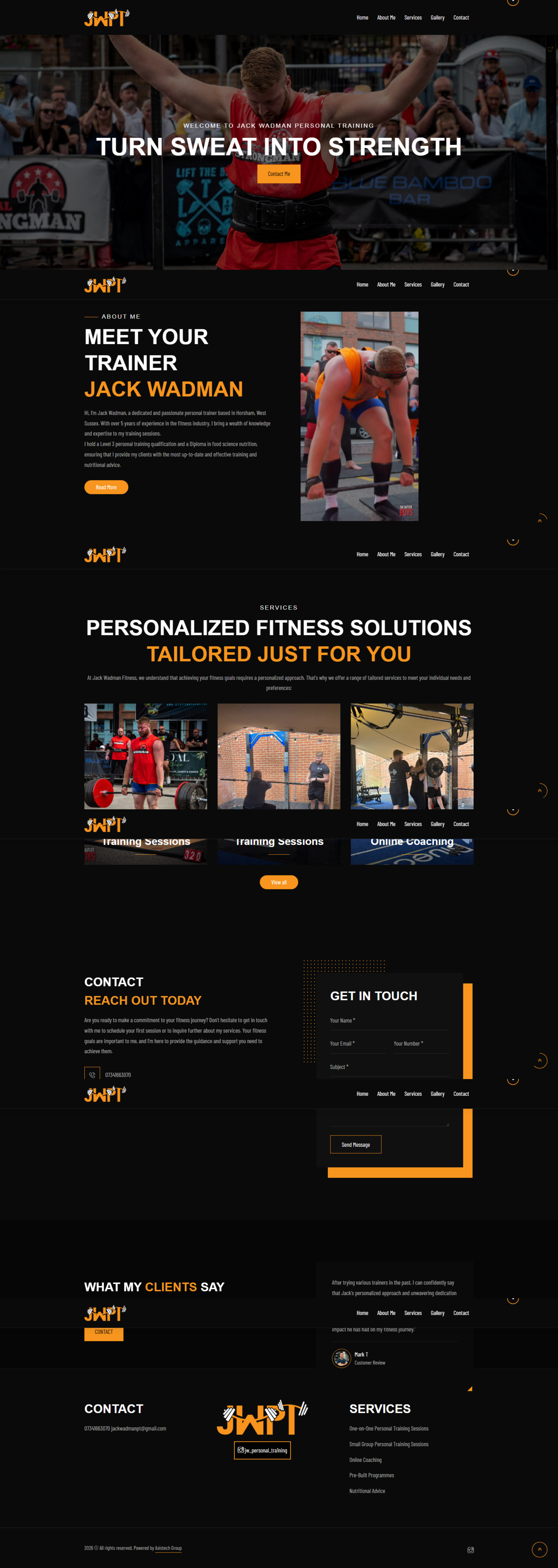 JW Personal Training Website