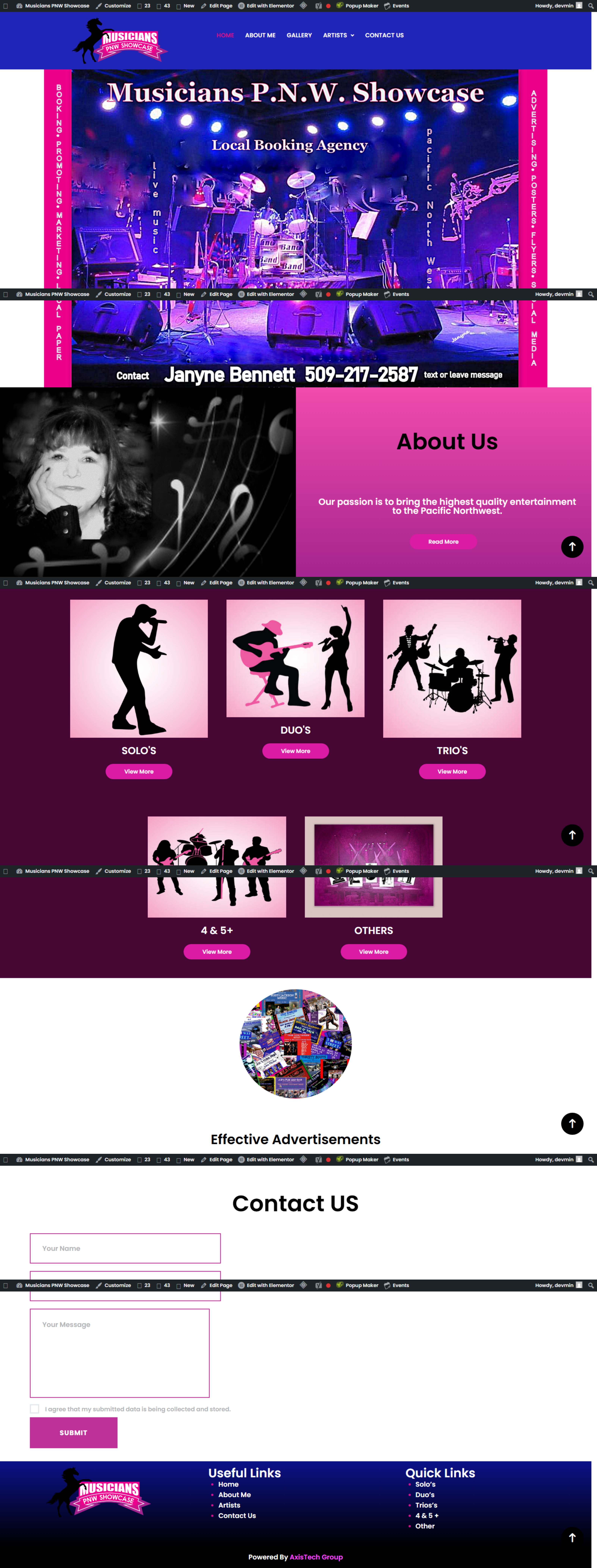 Musicians PNW Showcase Website